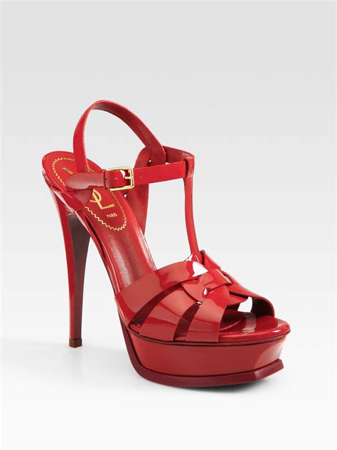 ysl tribute low heel patent|TRIBUTE platform sandals in patent leather .